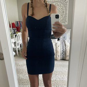 Navy Blue Cut Out Mini Dress